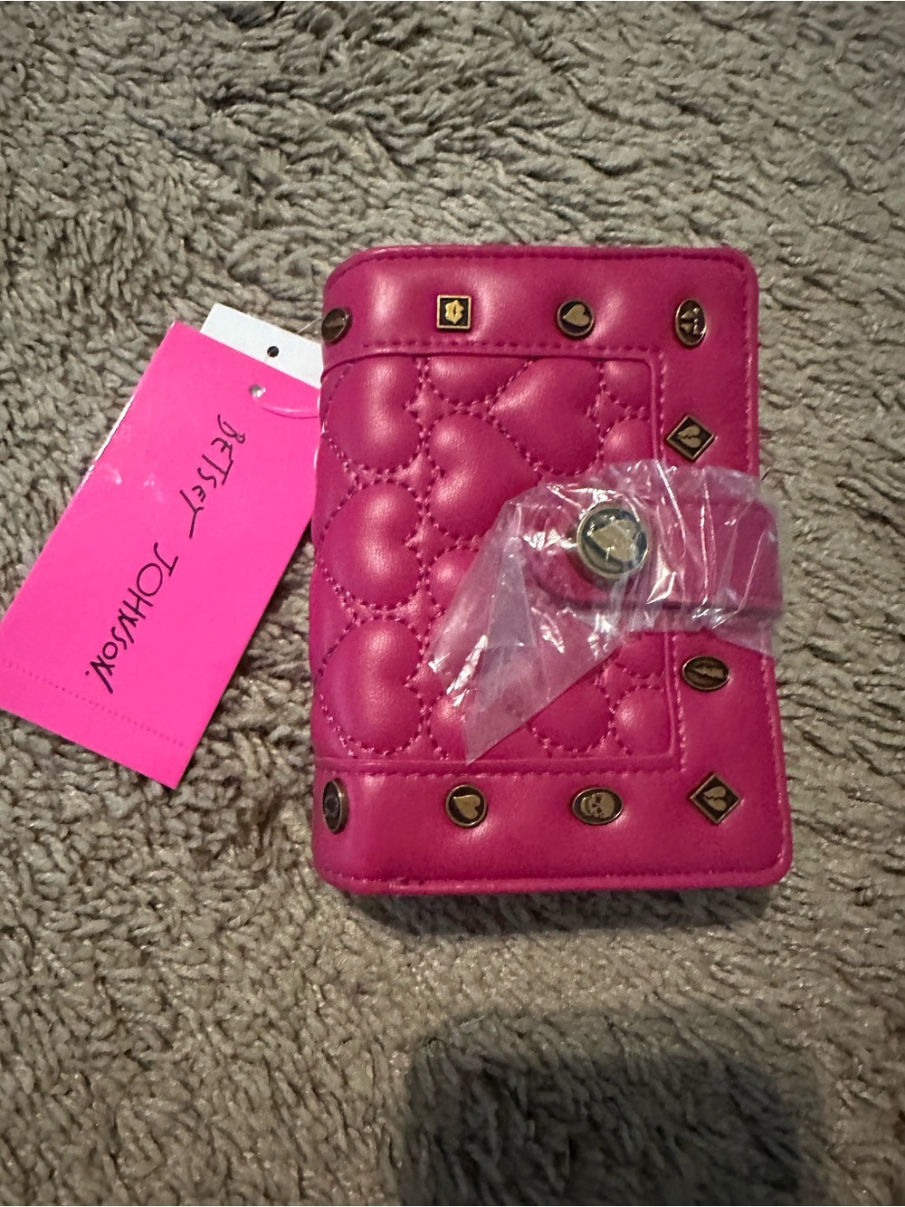 Betsey Johnson Hot Pink Wallet with Gold Hardware NWT